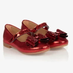 Caramelo Kids Girls Red Faux Leather Pumps Hot