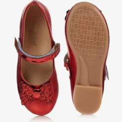 Caramelo Kids Girls Red Faux Leather Pumps Hot