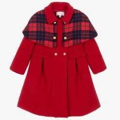 Patachou Girls Red Felted Cape Coat Clearance