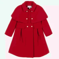 Patachou Girls Red Felted Cape Coat Clearance