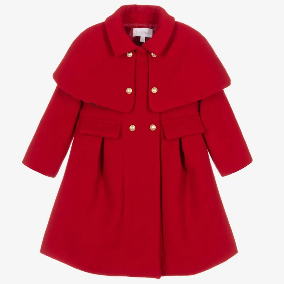 Patachou Girls Red Felted Cape Coat Clearance