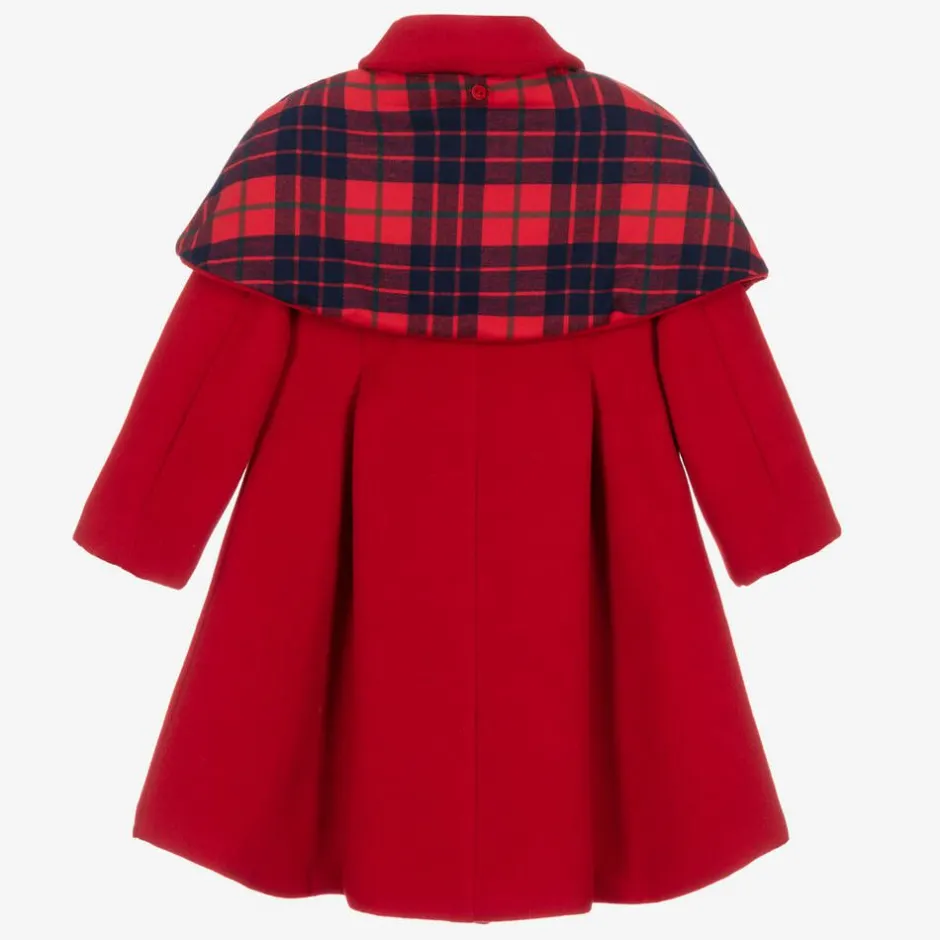 Patachou Girls Red Felted Cape Coat Clearance