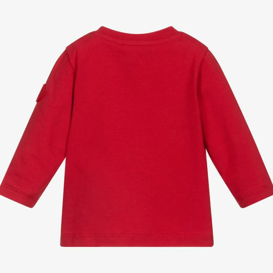 Moncler Enfant Girls Red Giant Logo Top Outlet