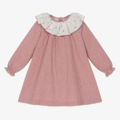 Paloma de la O Girls Red Gingham Check Cotton Dress Best
