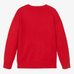 MSGM Girls Red Heart Sweater New