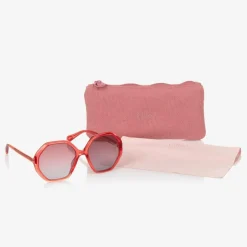 Chloé Girls Red Hexagonal Sunglasses Hot