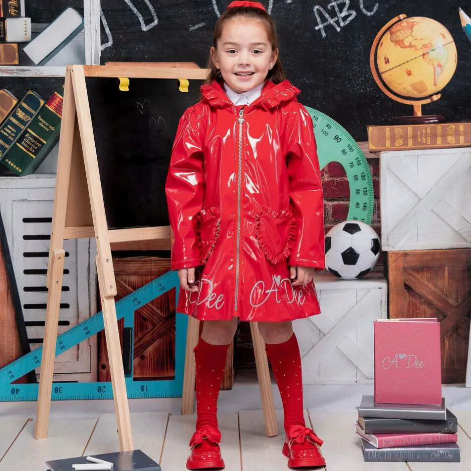 A Dee Girls Red Hooded Raincoat Online
