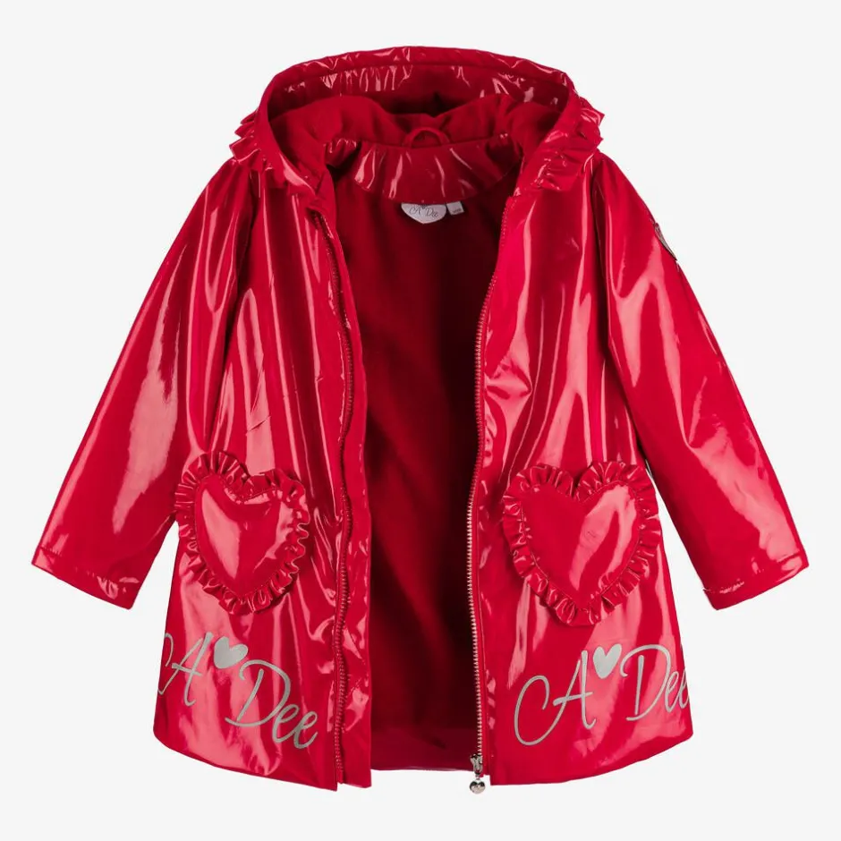 A Dee Girls Red Hooded Raincoat Online