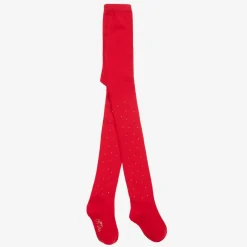 A Dee Girls Red Knit Diamanté Tights Outlet