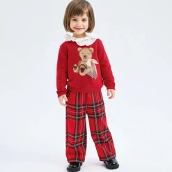 iDO Baby Girls Red Knit Teddy Bear Jumper Outlet