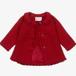 Mayoral Girls Red Knitted Pram Coat & Hat Set Best