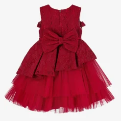 Beau KiD Girls Red Lace & Tulle Dress