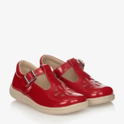 Chipmunks Girls Red Leather T-Bar Shoes Sale