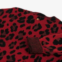 Versace Girls Red Leopard Print Wool Sweater Online