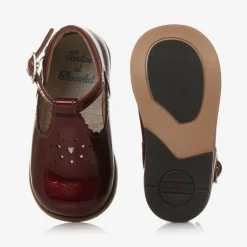Tartine et Chocolat Girls Red Patent Leather First Walker Shoes
