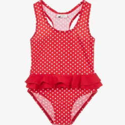 Playshoes Girls Red Polka Dot Swimsuit (UPF50+)