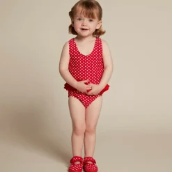 Playshoes Girls Red Polka Dot Swimsuit (UPF50+)