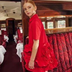 Jessie and James London Girls Red Ruffle Dress New