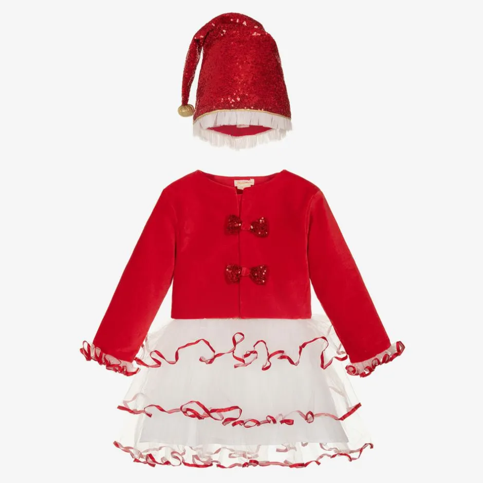 Meri Meri Girls Red Santa's Little Helper Costume Discount