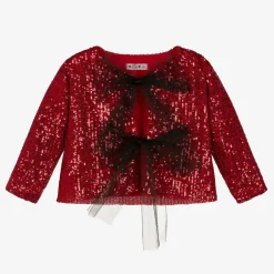 Phi Clothing Girls Red Sequinned Jacket Hot