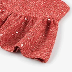 Marlo Kids Girls Red Sequinned Tweed Skirt Clearance
