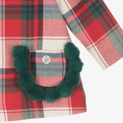 Foque Girls Red Tartan Cotton Dress Sale