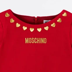 Moschino Kid-Teen Girls Red Velvet Hearts Dress New