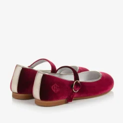 Beatrice amp; George Girls Red Velvet Mary Jane Pumps Outlet