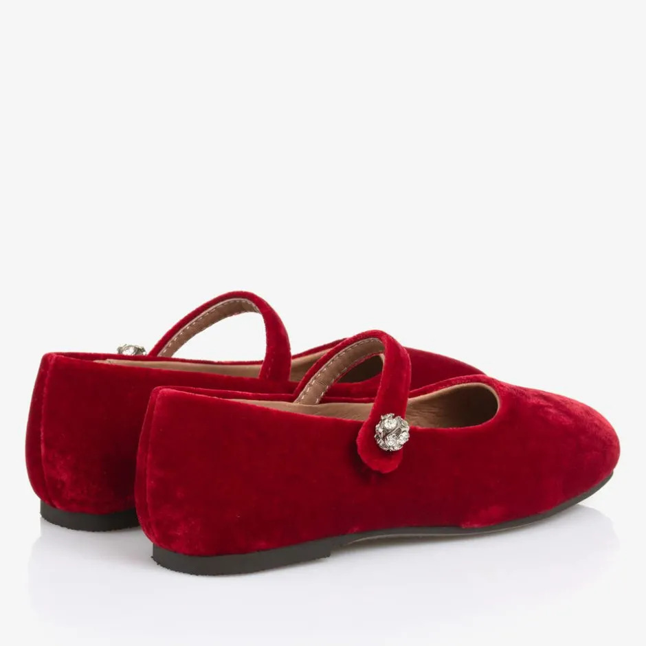 Age of Innocence Girls Red Velvet Shoes Clearance