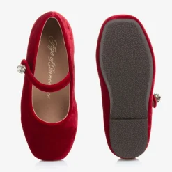 Age of Innocence Girls Red Velvet Shoes Clearance