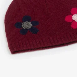Il Gufo Girls Red Wool Flower Beanie Hat Best