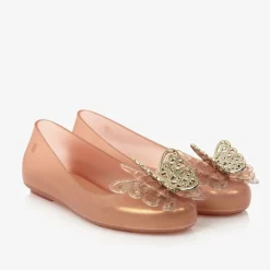 Mini Melissa Girls Rose Gold Butterfly Pumps Best