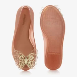 Mini Melissa Girls Rose Gold Butterfly Pumps Best