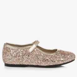 Manuela de Juan Girls Rose Gold Glitter Shoes Outlet