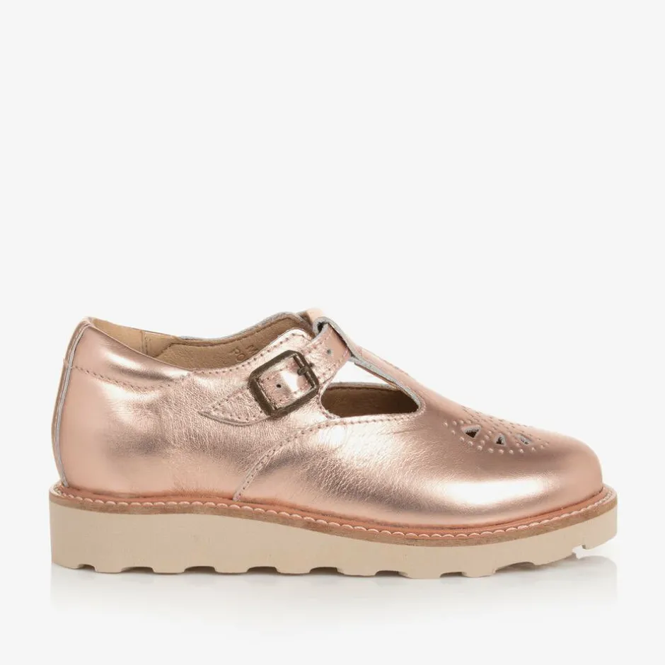 Young Soles Girls Rose Gold Leather Shoes Best