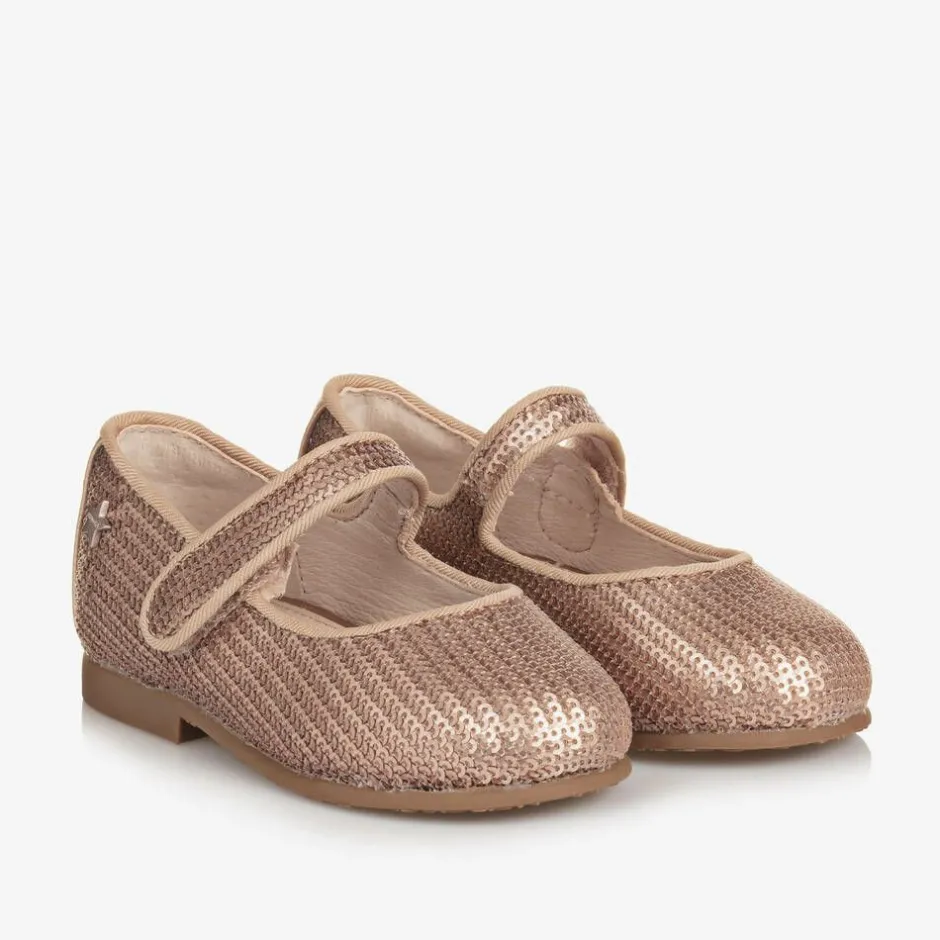 Mayoral Girls Rose Gold Sequinned Velcro Shoes Discount
