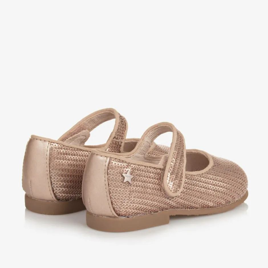 Mayoral Girls Rose Gold Sequinned Velcro Shoes Discount