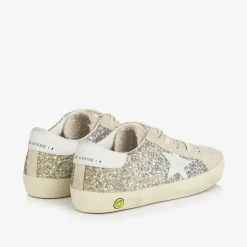 Golden Goose Girls Silver & Gold Glitter Super-Star Trainers Discount