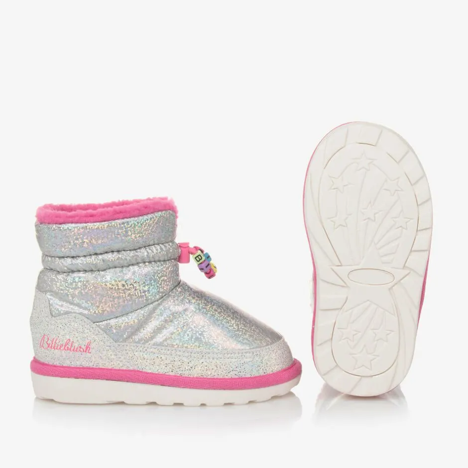 Billieblush Girls Silver & Pink Iridescent Snow Boots