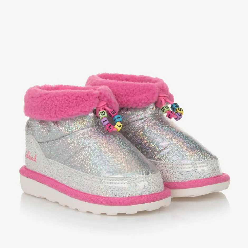 Billieblush Girls Silver & Pink Iridescent Snow Boots