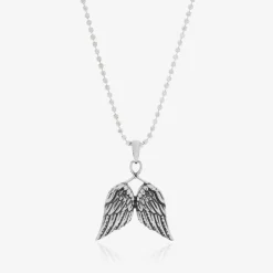 Tales From The Earth Girls Silver Angel Wings Pendant Necklace (40cm) New
