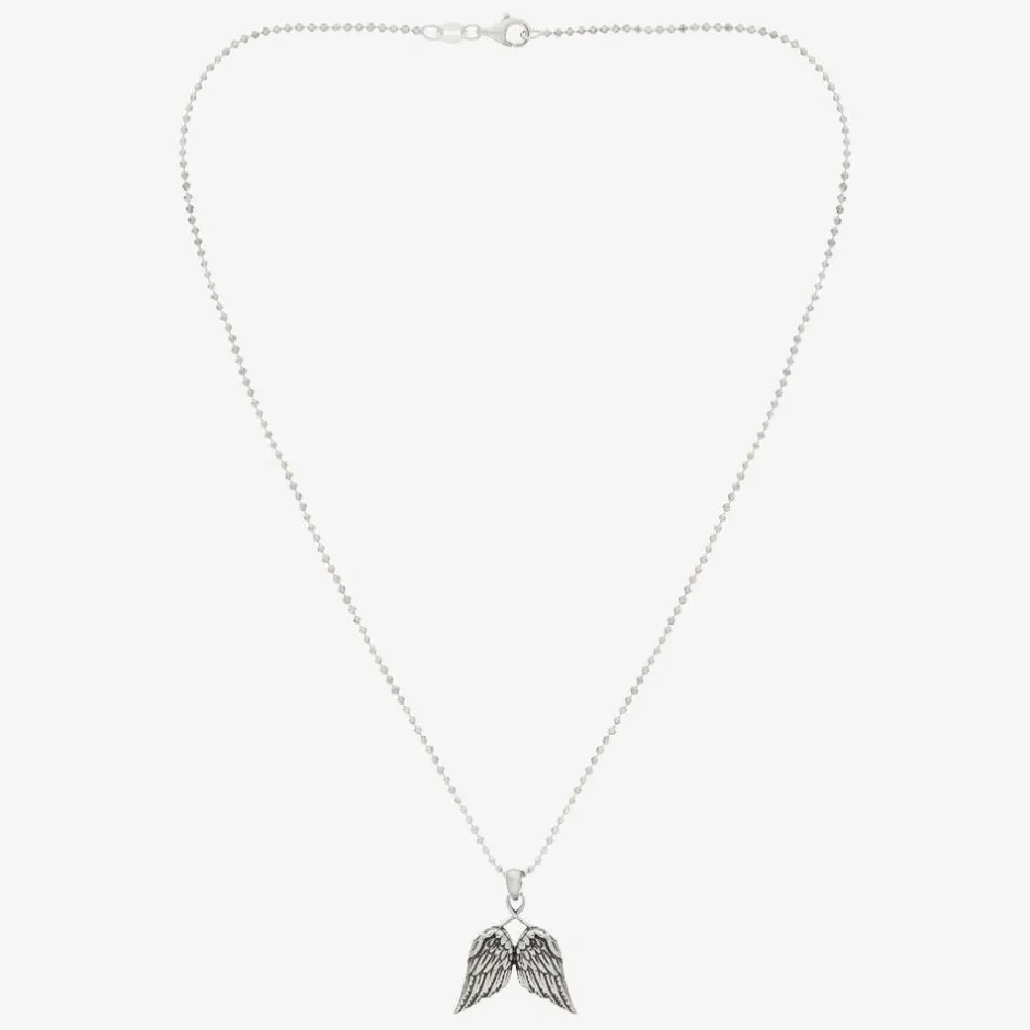 Tales From The Earth Girls Silver Angel Wings Pendant Necklace (40cm) New