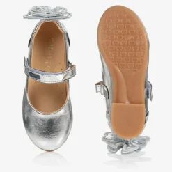 Caramelo Kids Girls Silver Ballerina Shoes Hot