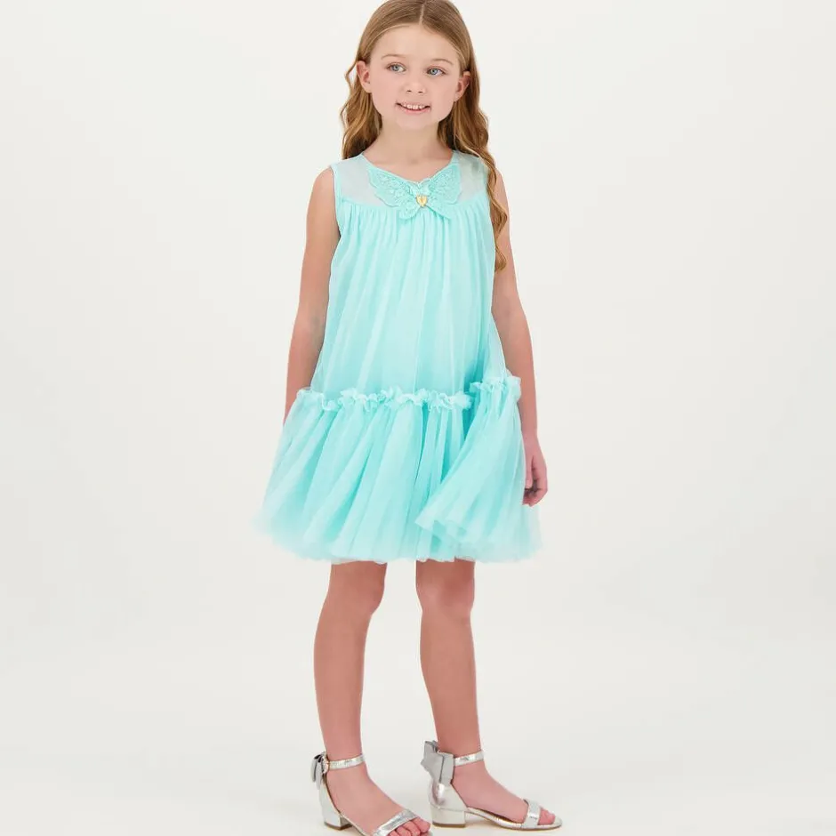 Angels Face Girls Silver Bow Heeled Sandal New