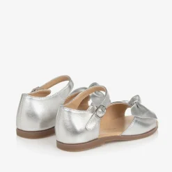 Age of Innocence Girls Silver Bow Leather Sandals Discount