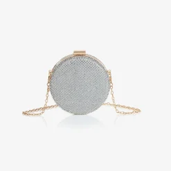 David Charles Girls Silver Diamanté Circle Bag (13cm) Best