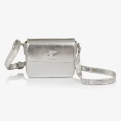 Calvin Klein Girls Silver Faux Leather Handbag (20cm)