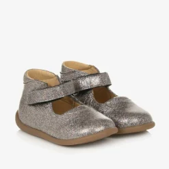 Pom dApi Girls Silver Glitter Bar Shoes New