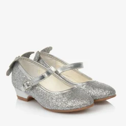 Sevva Girls Silver Glitter Butterfly Shoes Hot