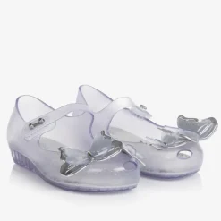 Mini Melissa Girls Silver Glitter Butterfly Jelly Shoes Online